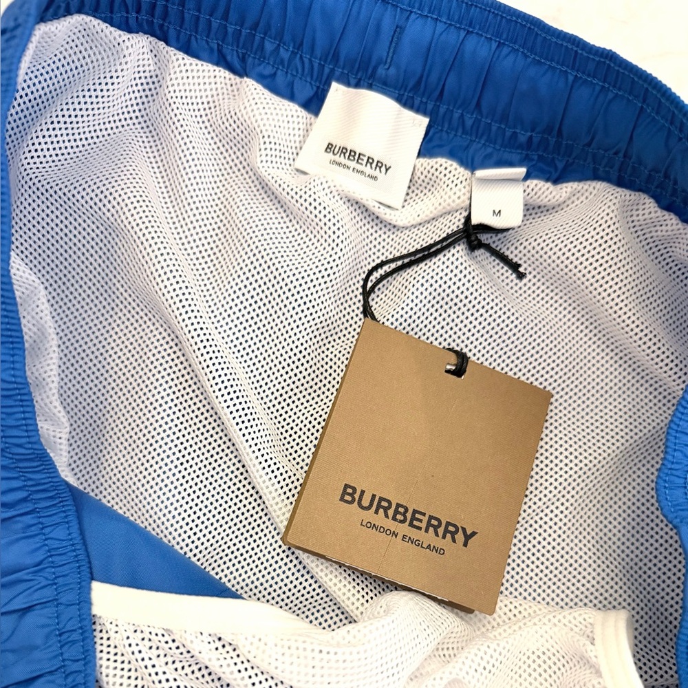 NWT AUTHENTIC Burberry Men’s Royal Blue Swim Trunks with FREE SHIPPING - Picture 3 of 3